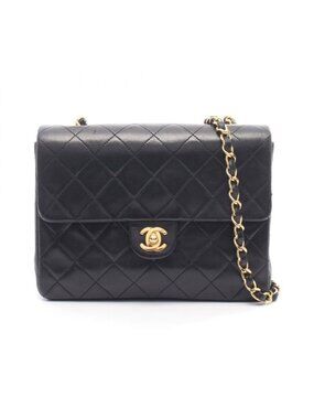 Chanel Shoulder Bag Mini Quilted 20 Black Lambskin Mini Chain